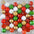 Wholesale 50pcs/ pack Red and Green Gold Christmas 20MM Acrylic Bubblegum Beads