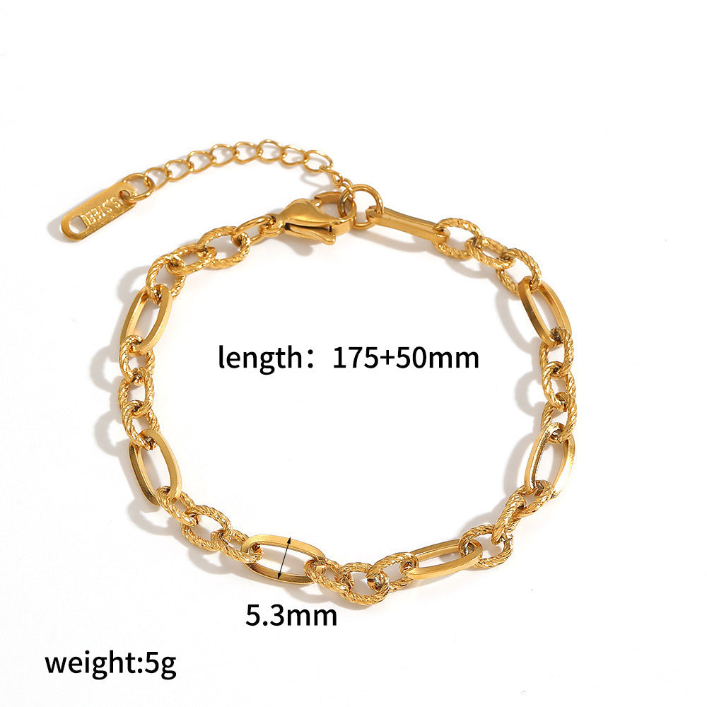 Wholesale 304 Stainless Steel Bracelet 18k Gold Plated Vacuum Electroplating in Furnace