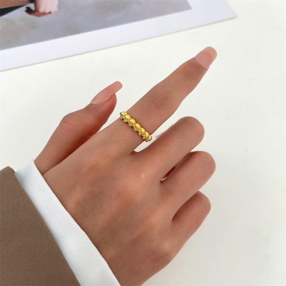 Anello esagerato con sette teschi retrò all'ingrosso