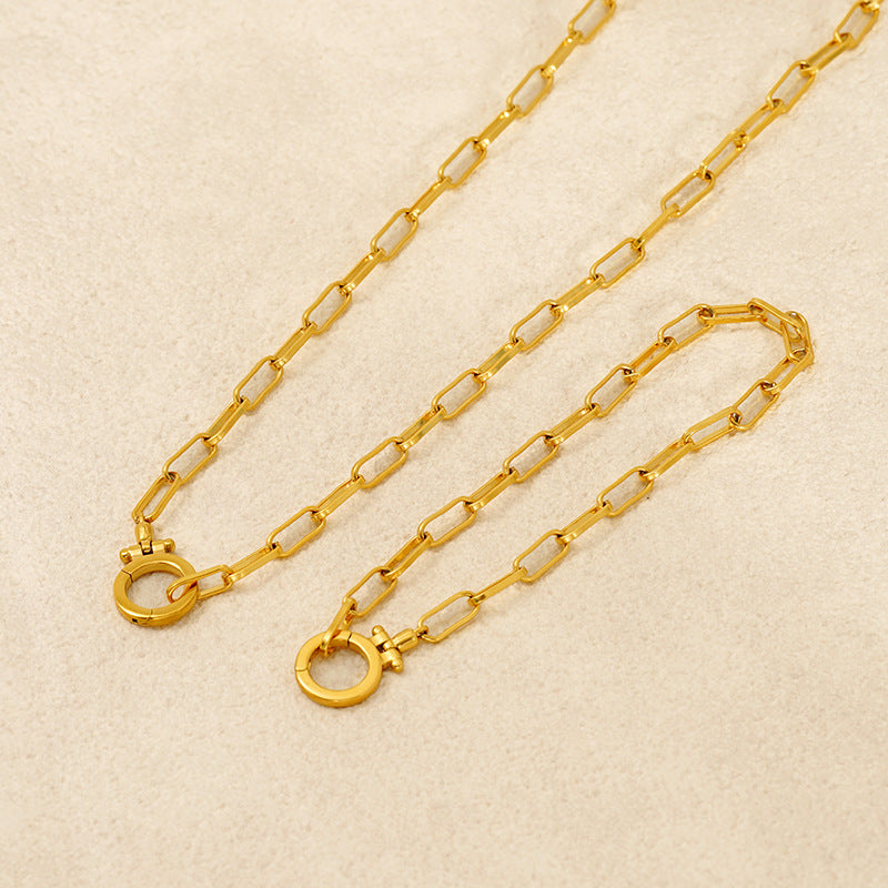 Wholesale Stainless steel electroplated pure chain necklace