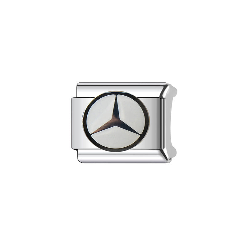 Wholesale Italian Charm Bracelet 9mm DIY Splicing Car Logo Series Stainless Steel Composable Bracelet