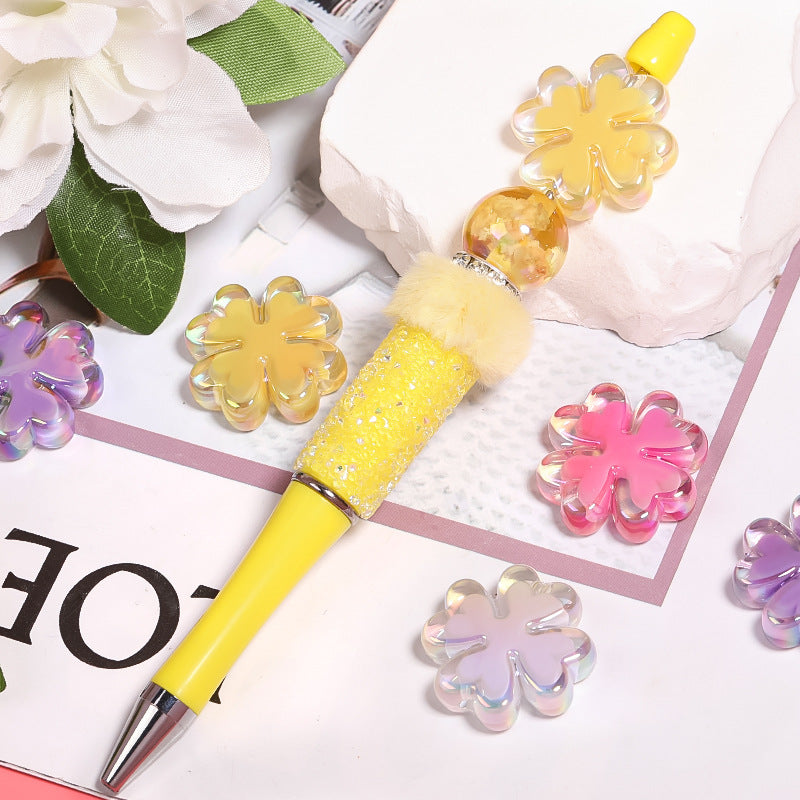 Wholesale 50PCS UV Coated Four Leaf Clover Acrylic Beads DIY Beads ACC-BDS-BLG043