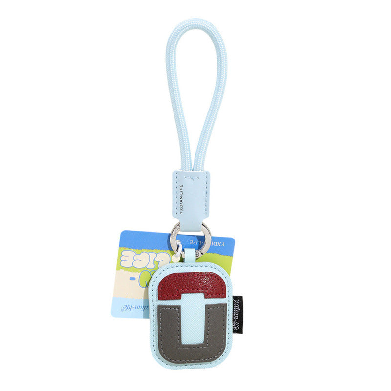 Wholesale Trendy 26 Letter PU Leather Keychain Pendant Graduation Gift Car Key Accessory