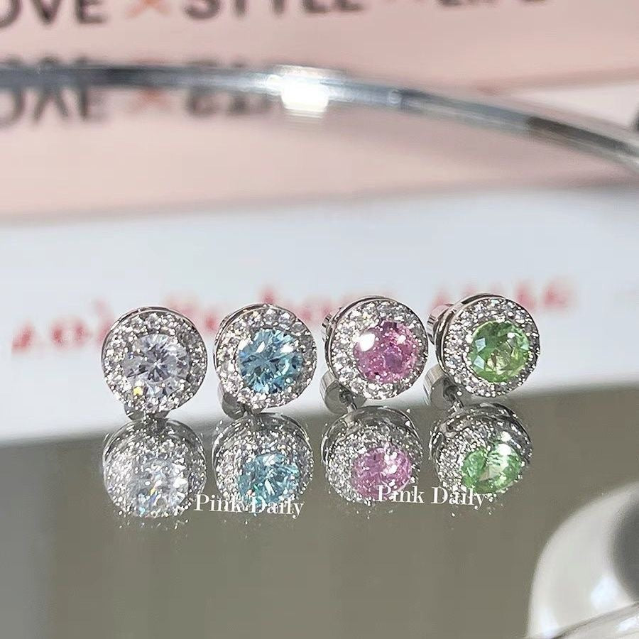 Wholesale Titanium Steel Sparkling Summer Clear Zircon Ear Bone Nails Earrings
