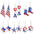 Wholesale  American Flag Earrings Independence Day Five-pointed Star Love Hat Shoes Earrings