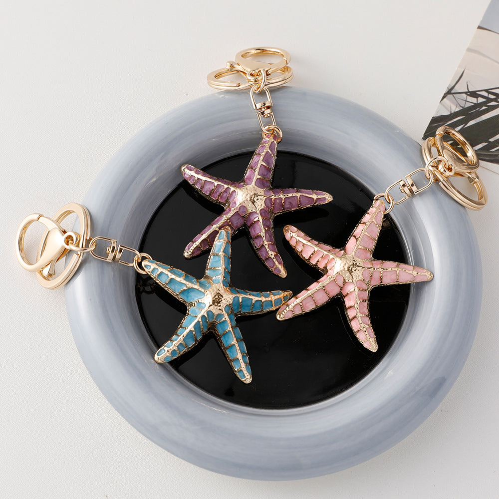 Wholesale Starfish Shell Alloy Keychains ACC-KC-ChenHui004