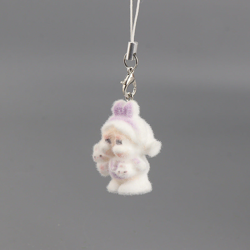 Wholesale Creative flocked  keychain