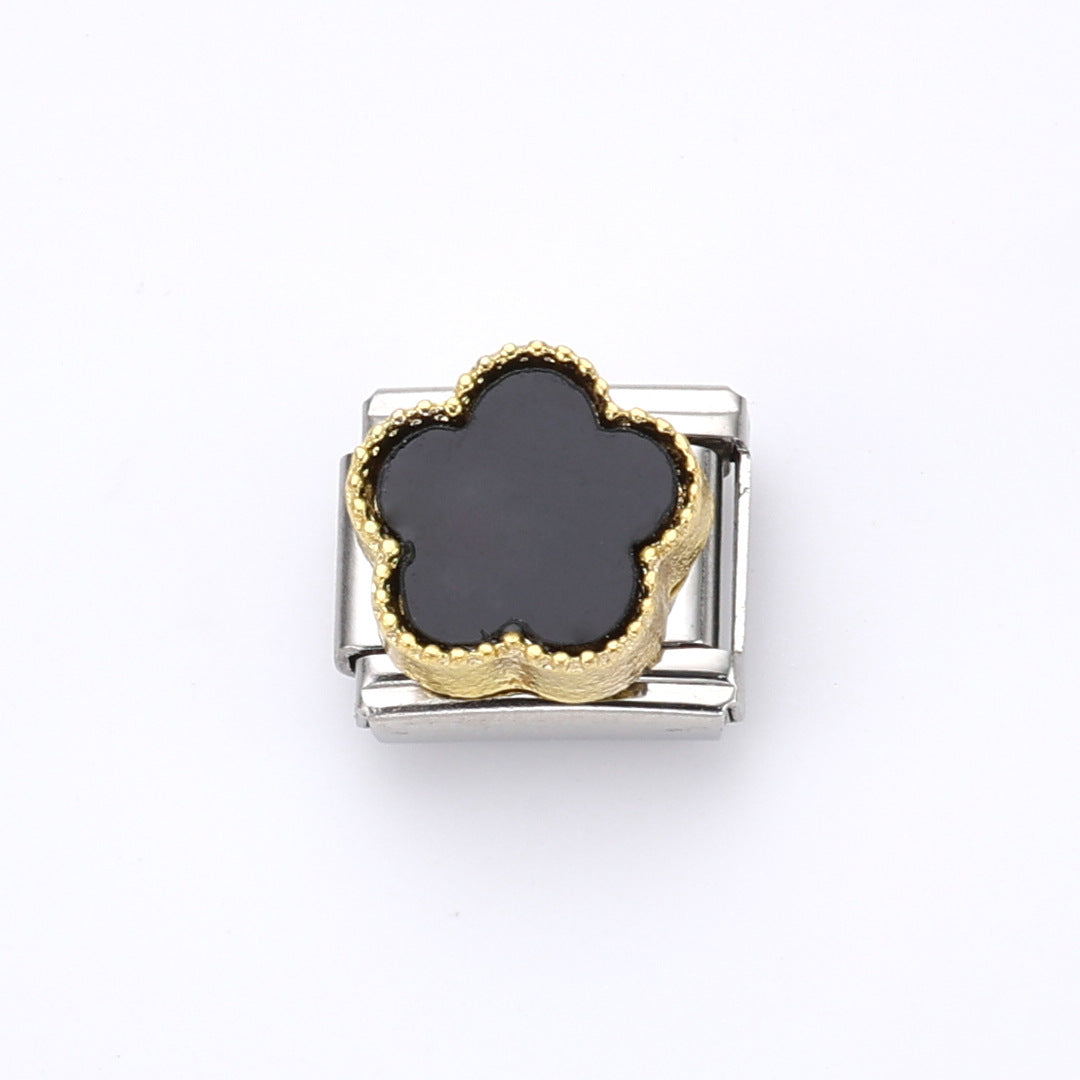 Wholesale 10pcs Italian Charm Bracelet 9mm DIY Splicing Flower Stainless Steel Composable Bracelet