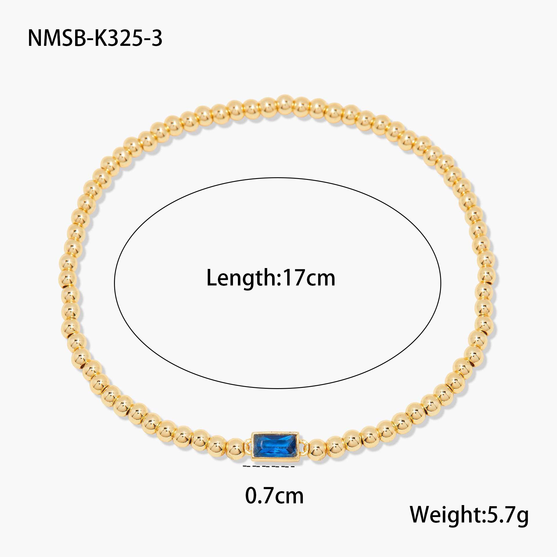 Wholesale Stainless steel gold-plated colored zircon bracelet