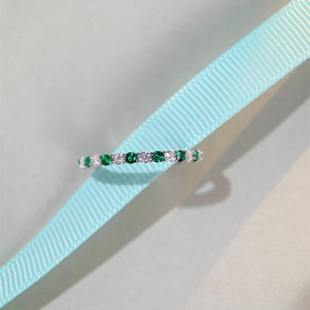 Wholesale Carbon Sterling Silver Inlaid Zirconia Ring