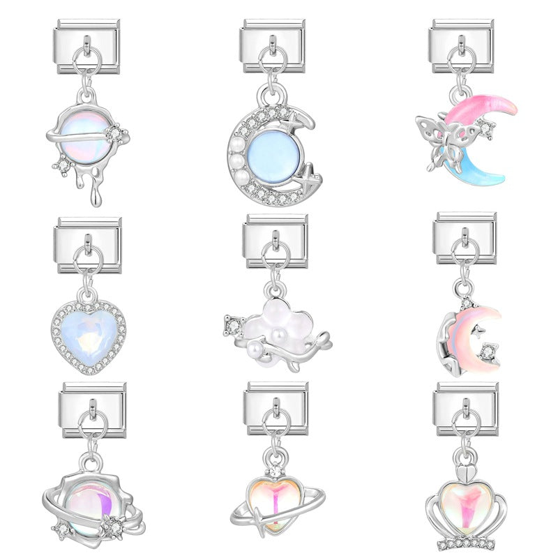 Wholesale Italian Charm Bracelet 9mm DIY Splicing Cute Pendant Stainless Steel Composable Bracelet