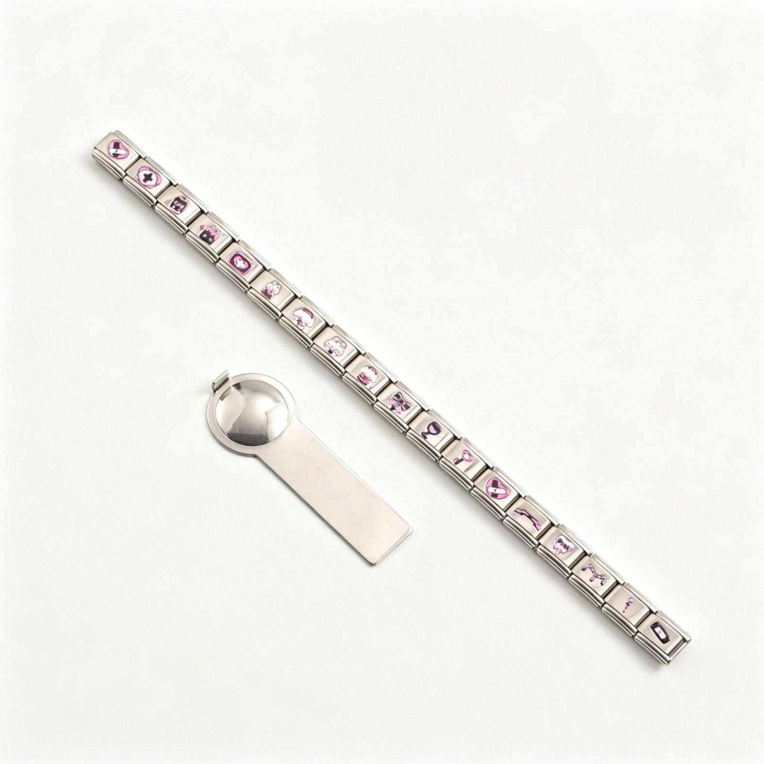 Wholesale Modular DIY Stainless Steel Elastic Bracelet - UV Print Pattern Fashion Accessory for Boutique Resale