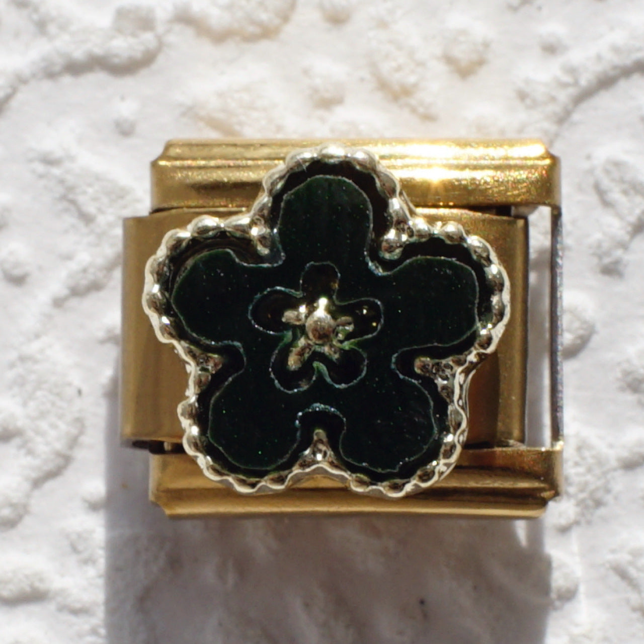 Wholesale Italian Style Four Leaf Clover Modular Bracelet Black Gold Stainless Steel Jewelry Accessory Gift