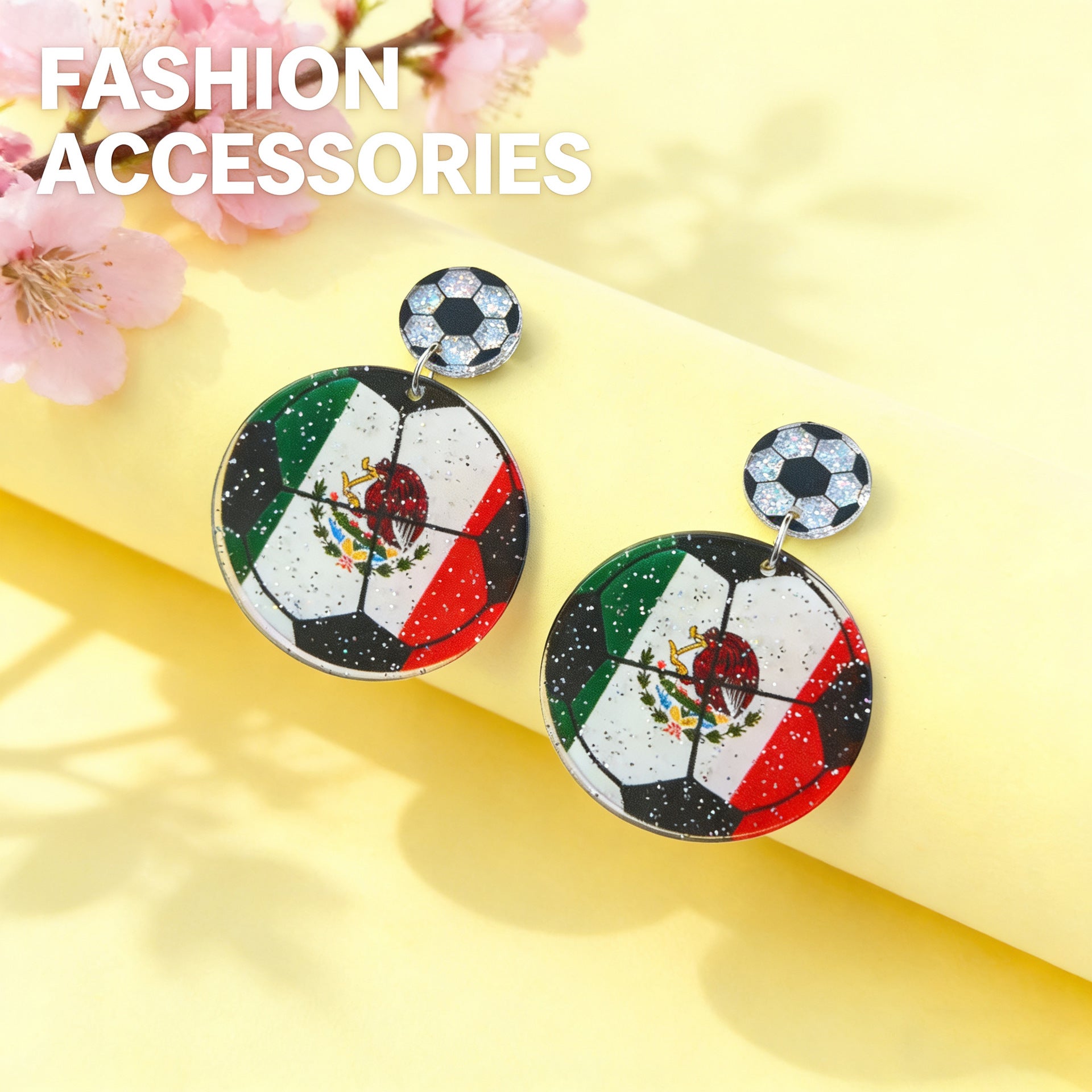 Wholesale US Canada Mexico World Cup Asian Football Champion Earrings