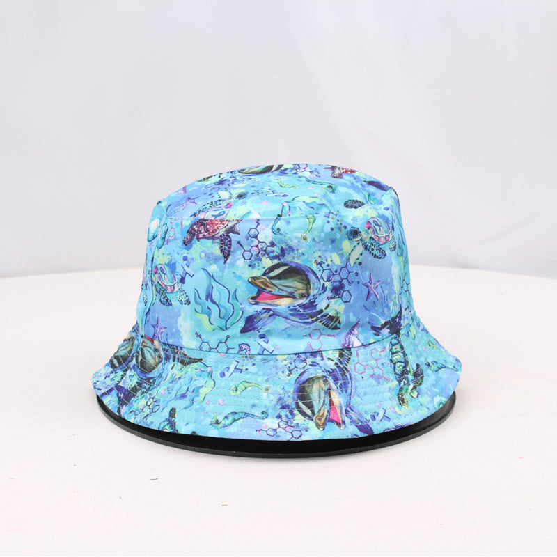 Wholesale Printed shark double-sided fisherman hat Bucket Hat