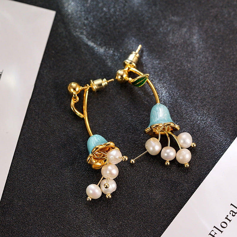 Wholesale two-way freshwater pearl earrings tassel high-end earrings