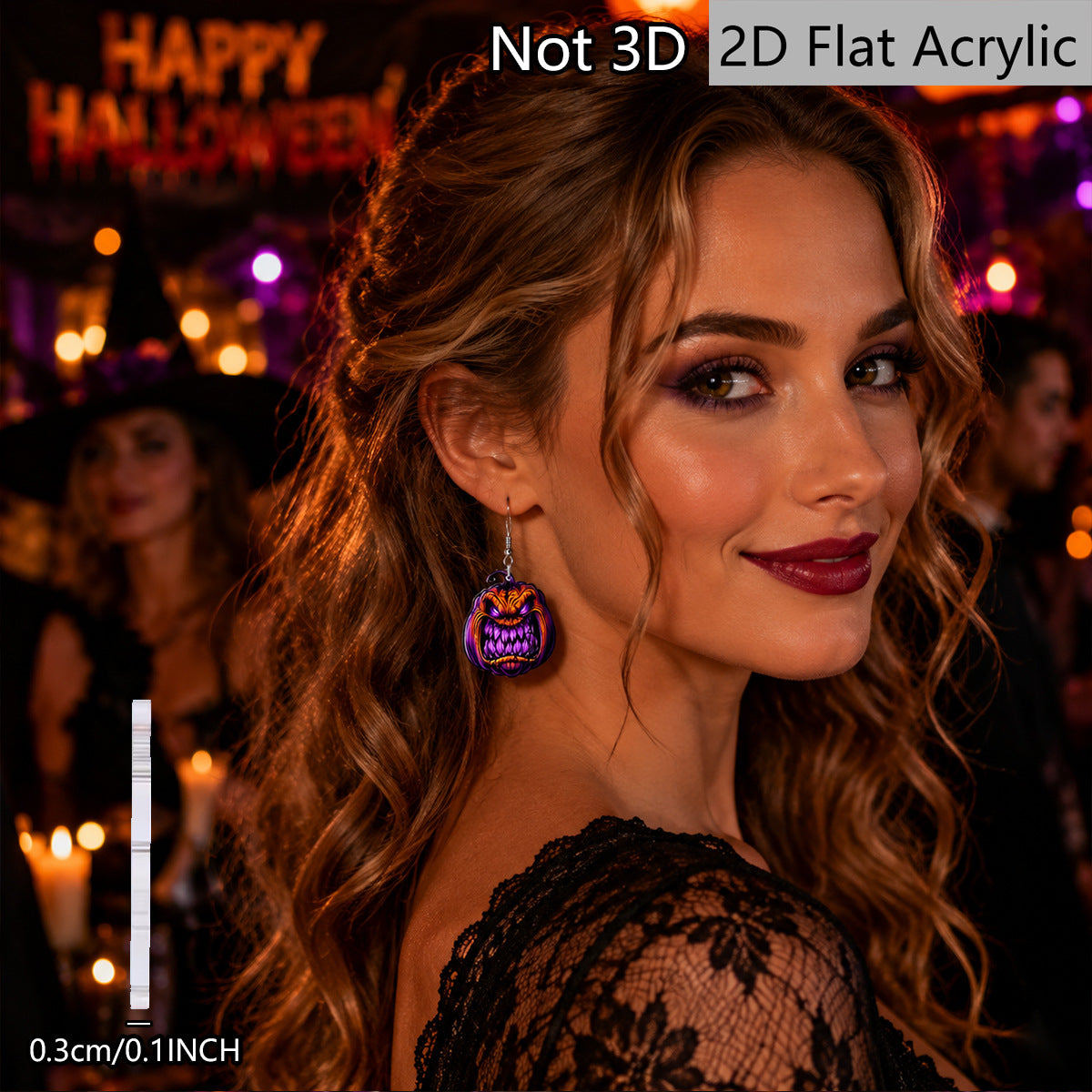 Wholesale  Pumpkin Face Earrings Acrylic Dark Style Party Wear Fashion Accessory