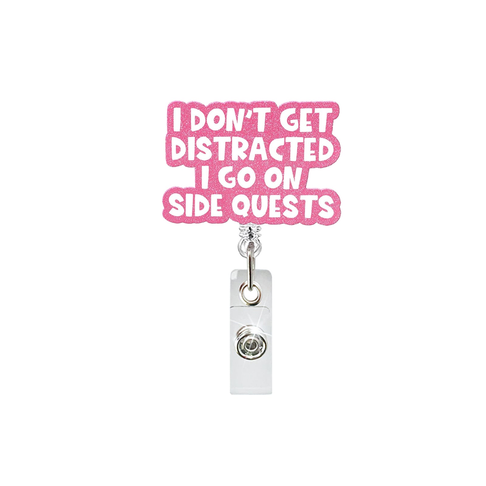 Wholesale Humorous Flower Quote Retractable Badge Reel Rotating ID Card Clip Acrylic ABS for Medical Staff Decorative Bag Charm