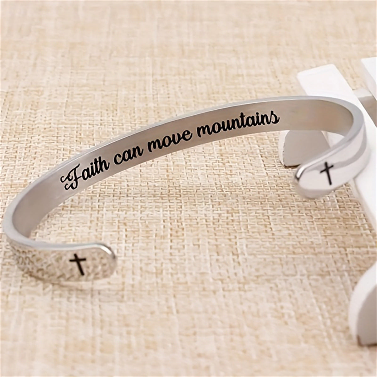 Wholesale Stainless Steel Laser Engraving Inspiration Letter  Bracelet