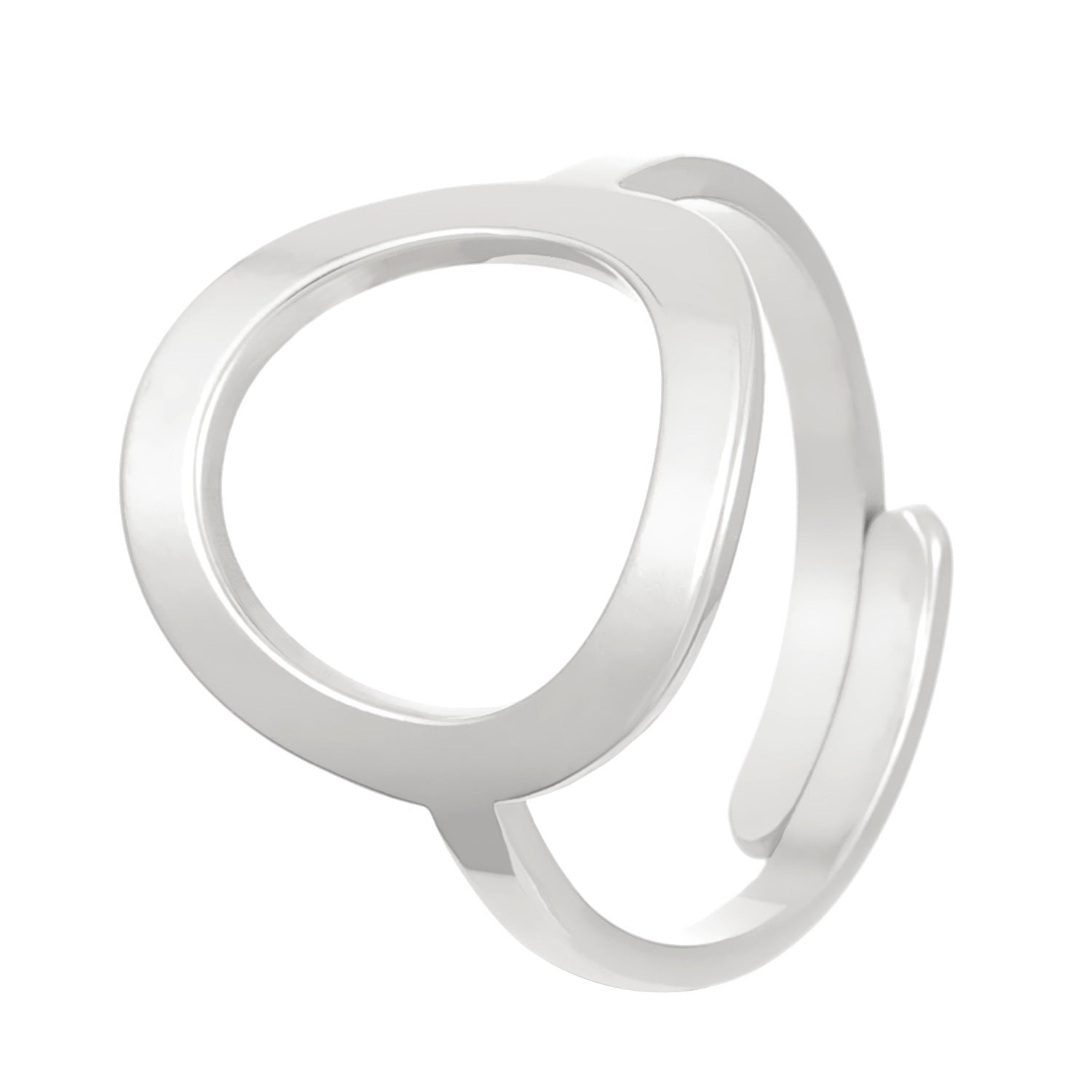 Wholesale  Stainless Steel Hollow Geometric Oval Baroque Open Ring