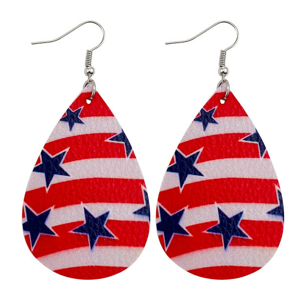 Wholesale National Flag Five-Pointed Star Independence Day Acrylic Earrings