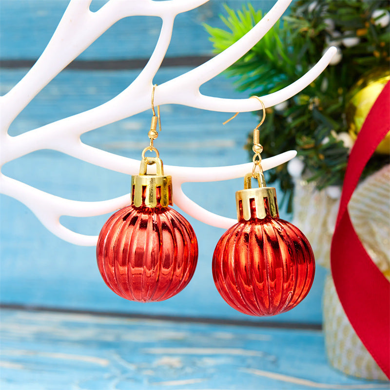 Wholesale Christmas Acrylic glossy sequin bulb ear hook earrings