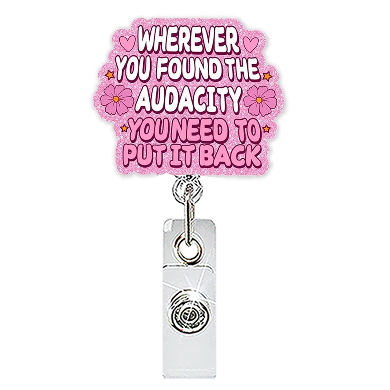 Wholesale Retractable Rotating Badge Reel Acrylic ID Card Holder for Hospital Staff