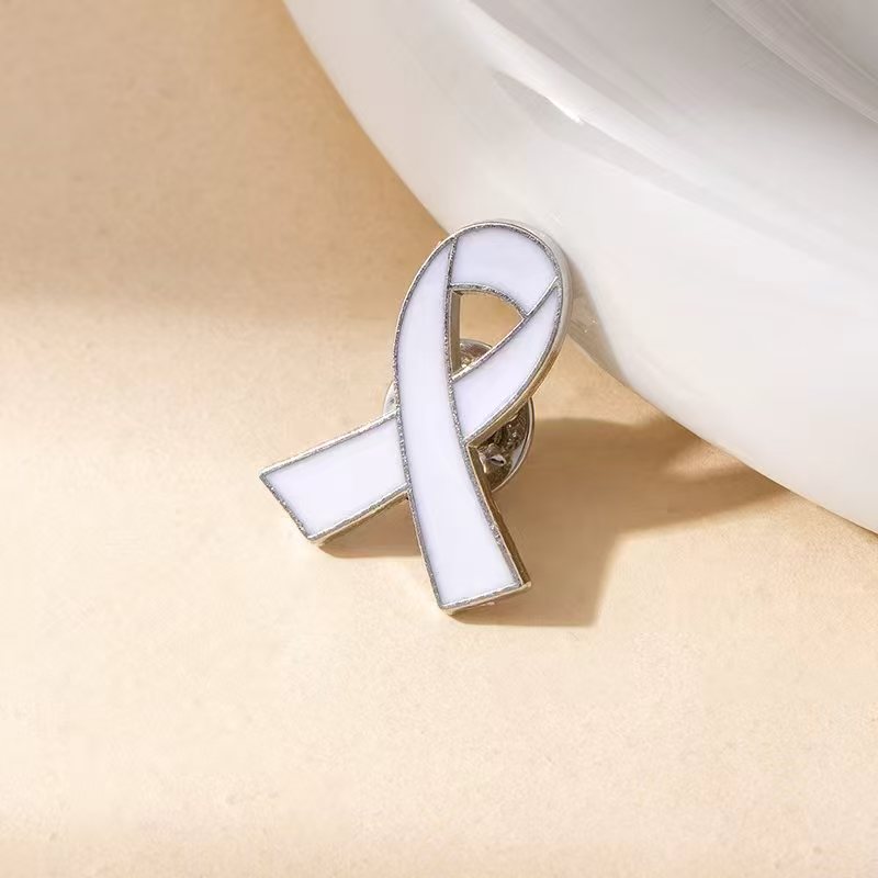 Wholesale Metal Oil-Drip Pink Collar Ribbon Brooch International Aids Badge Clothing Accessory