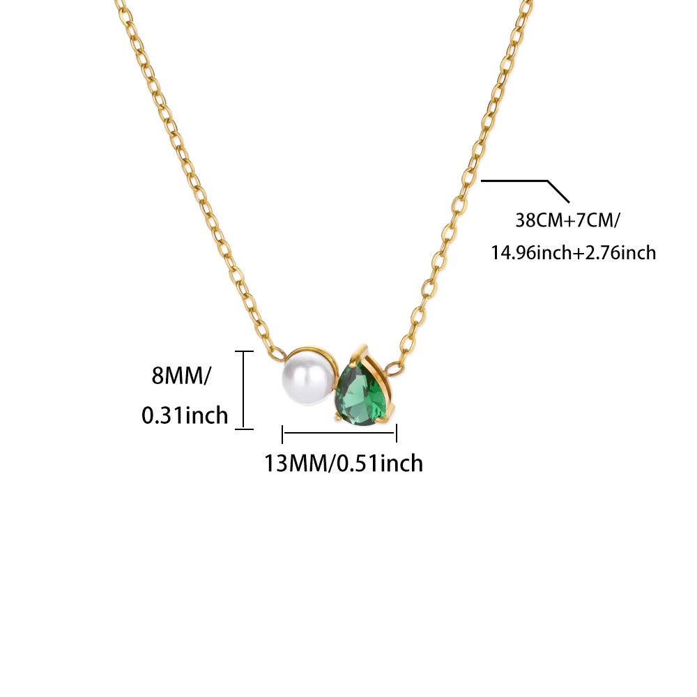 Wholesale Stainless steel man-made pearl December necklace