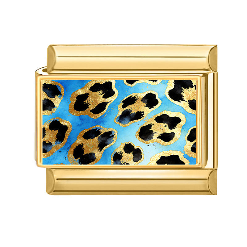Wholesale Leopard Pattern DIY Modular Bracelet Accessories Alloy Plated Fashion Accessory for Boutique Resale