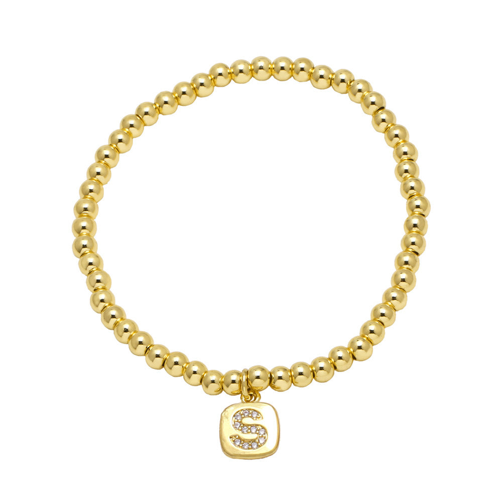 Wholesale Copper letter tag bracelet