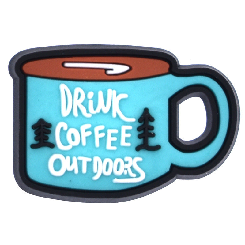 Wholesale Random 100pcs Coffee Series Shoes Accessories Shoes Charms