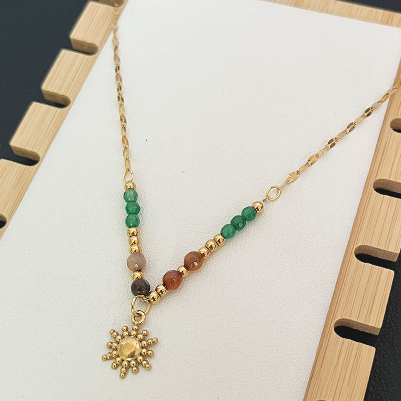 Wholesale natural stone pendant necklace