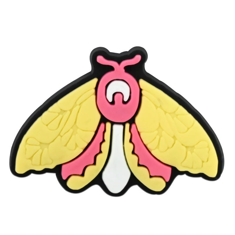 Wholesale   Random 100pcs Colorfulful Moth Series PVC Soft Rubber Shoe Buckle Decoration