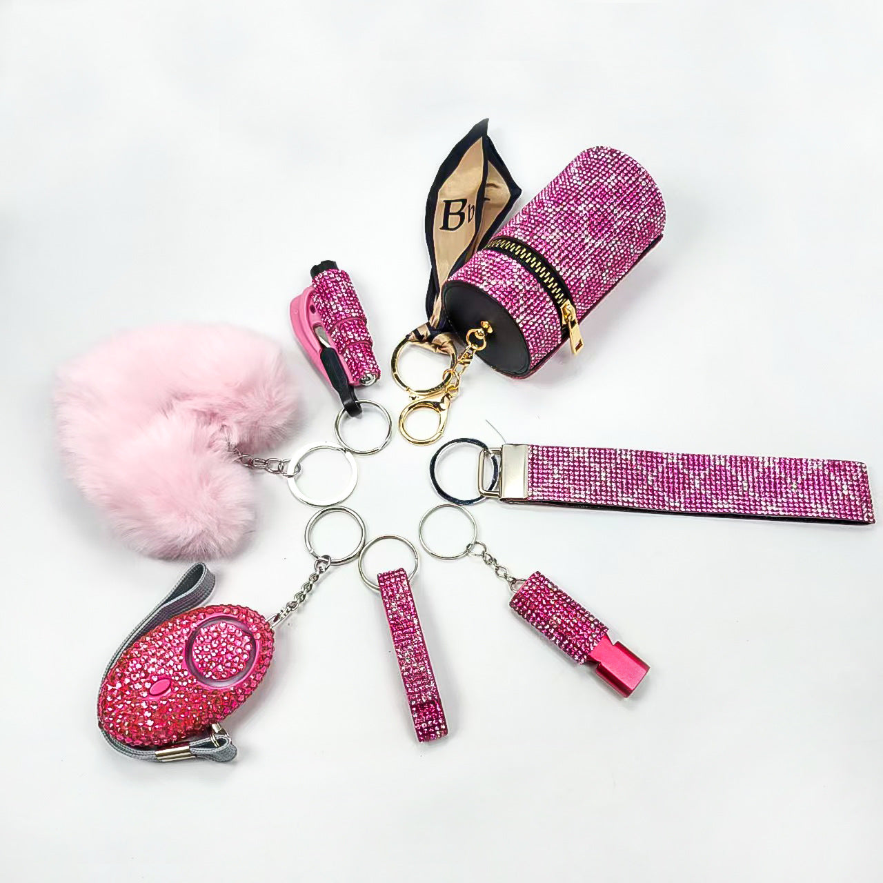 Wholesale  Colorful Outdoor DIY Keychain 7-piece Set Jewelry Accessories Keychain
