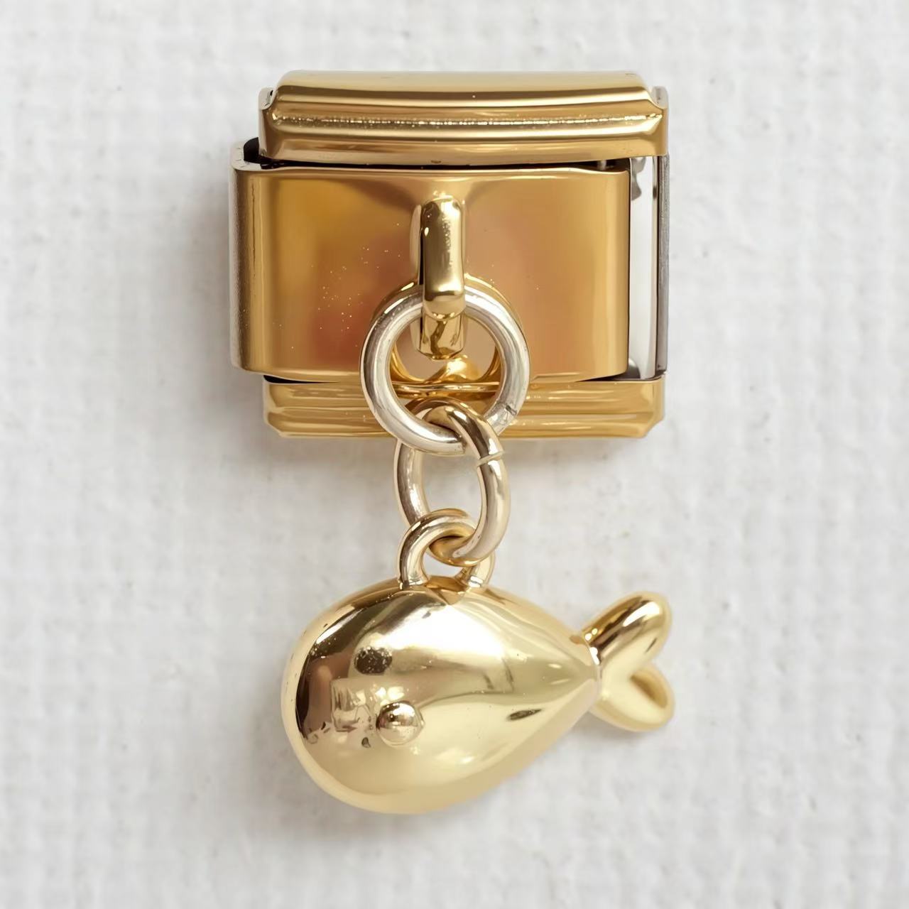 Wholesale Stainless Steel Gold Ocean Style Italian Charm Bracelet Unisex Elastic Jewelry Gift Everyday Wear
