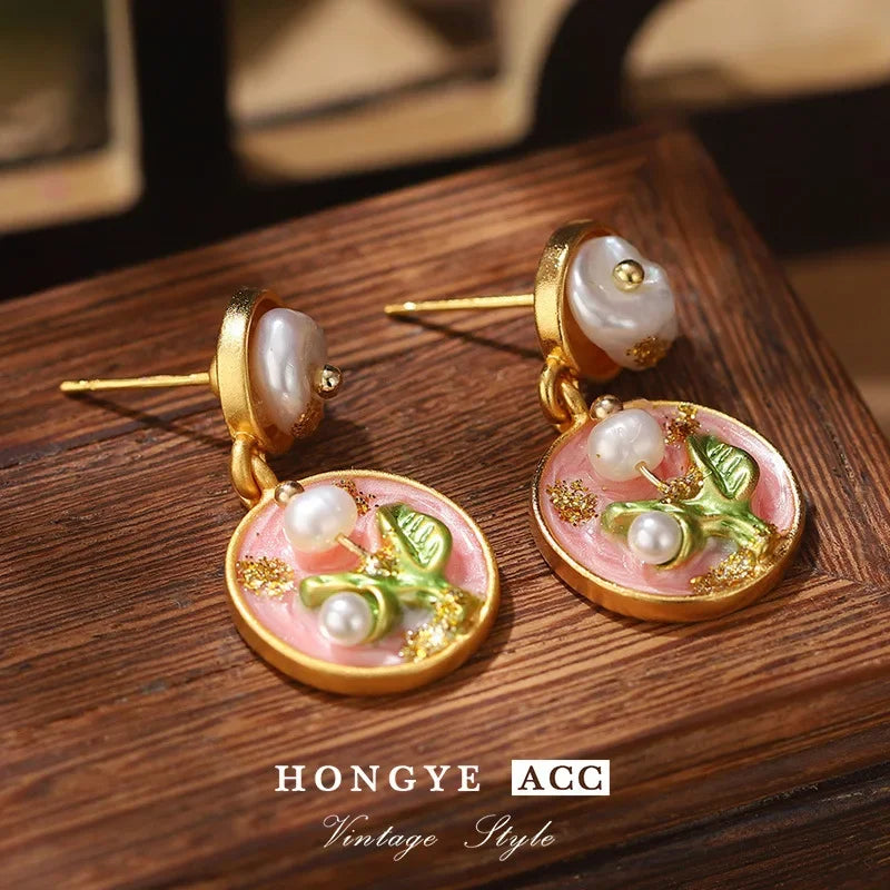 Wholesale Retro Natural Pearl Earrings