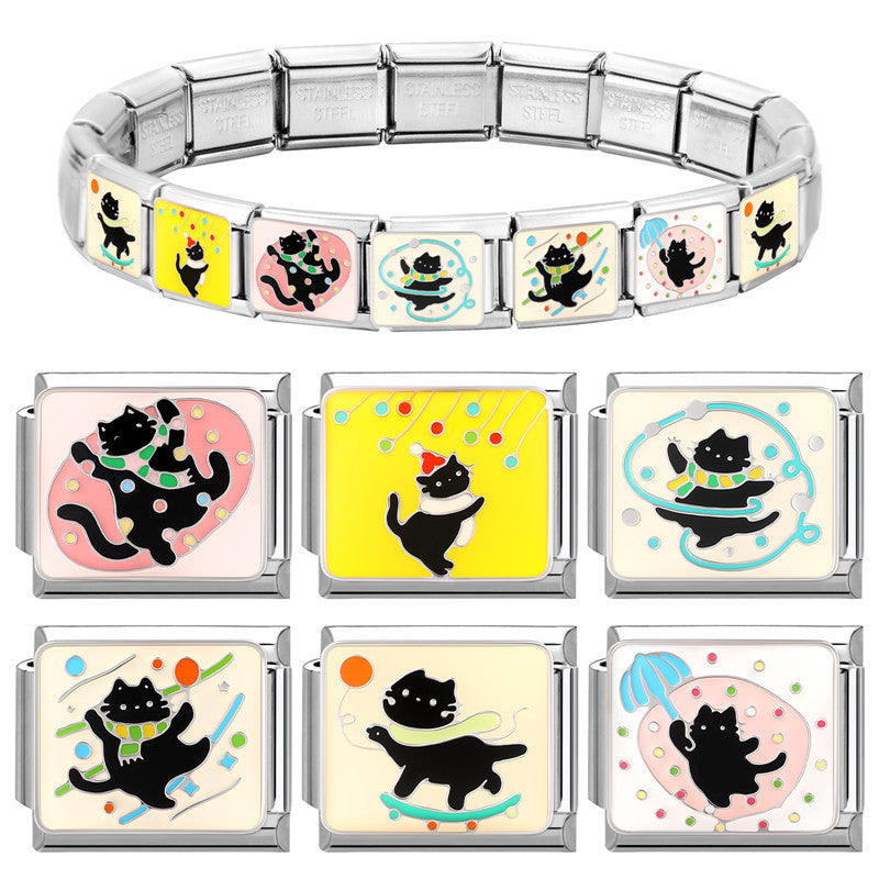 Wholesale Italian Charm Bracelet 9mm DIY Splicing Cute Animal Stainless Steel Composable Bracelet