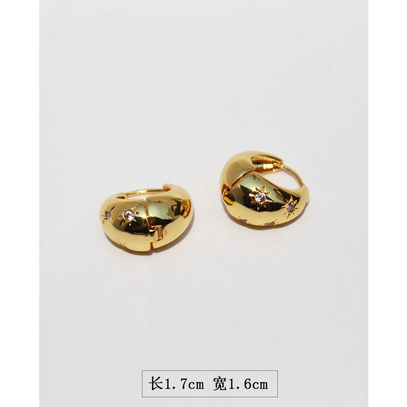 Wholesale teardrop-shaped micro inlaid star zircon earrings