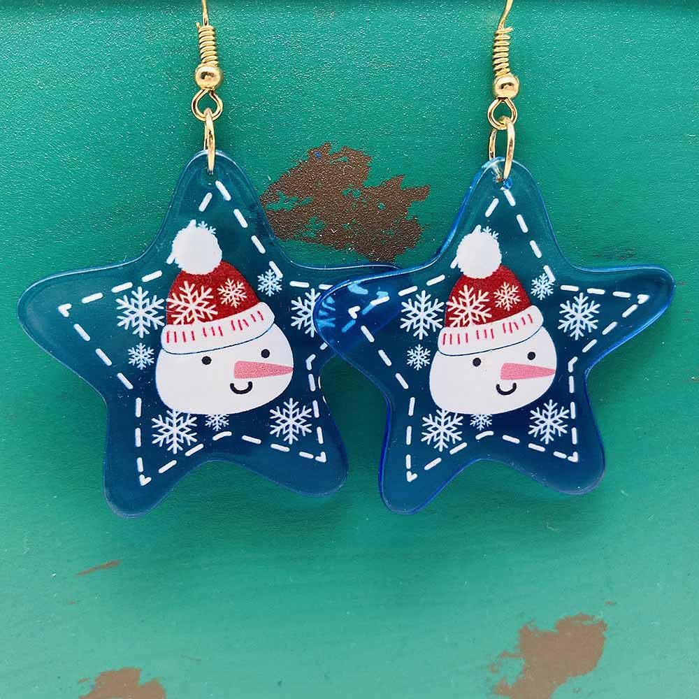 Wholesale  Christmas acrylic  asymmetric earrings