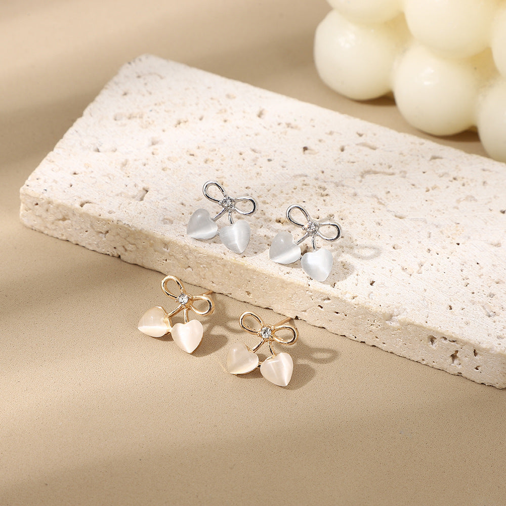 Wholesale S925 Silver Needle Cat's Eye Stone Earrings