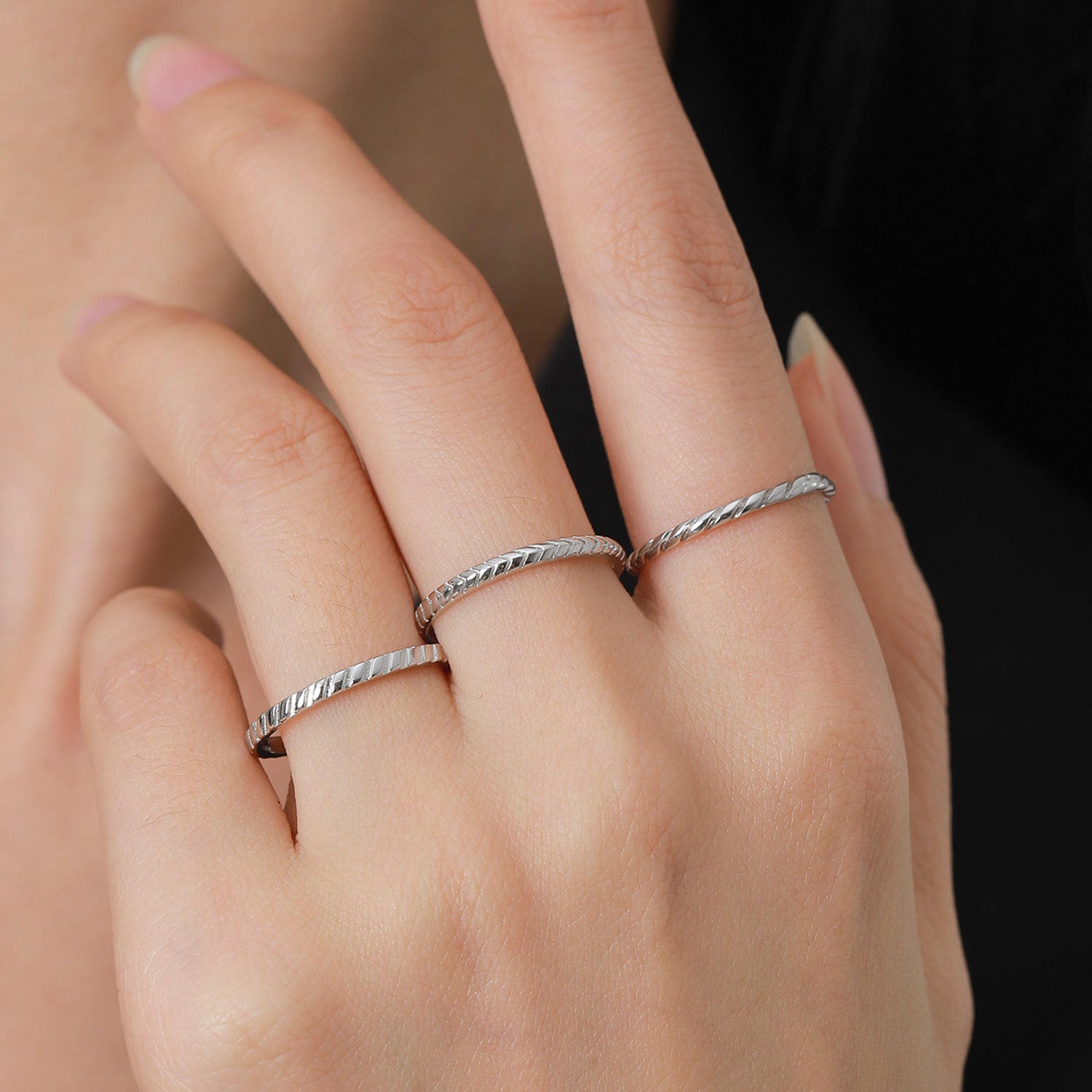 Wholesale S925 Sterling Silver  Arrow Metal Texture Simple Plain Silver Ring