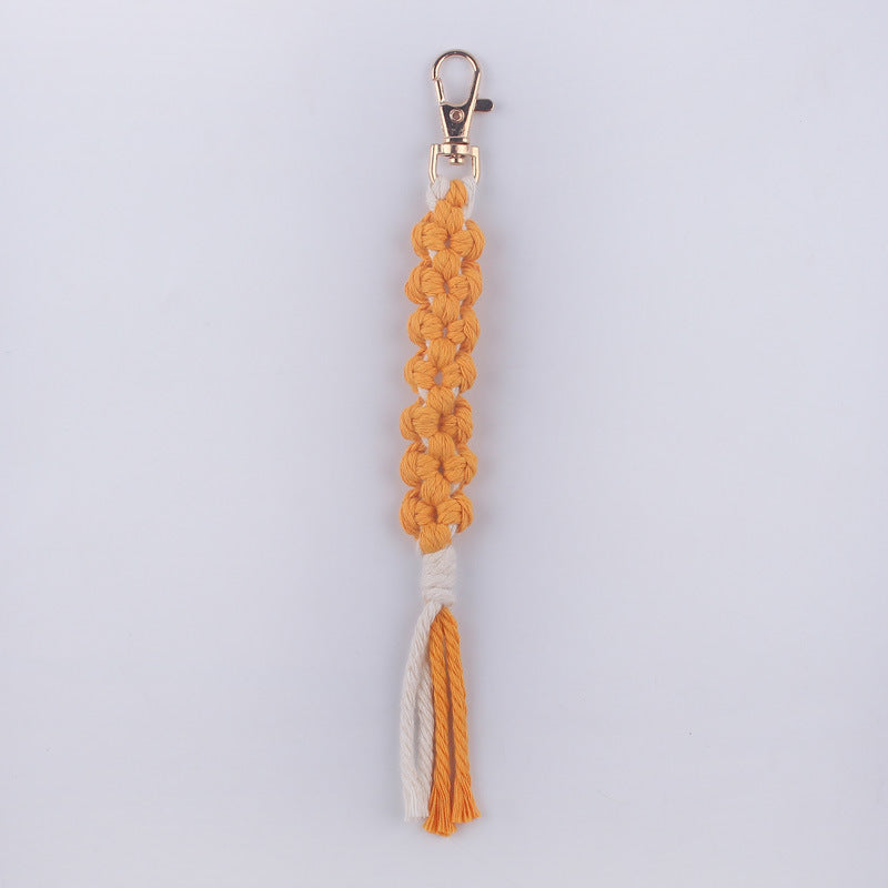 Wholesale handmade woven golden keychain