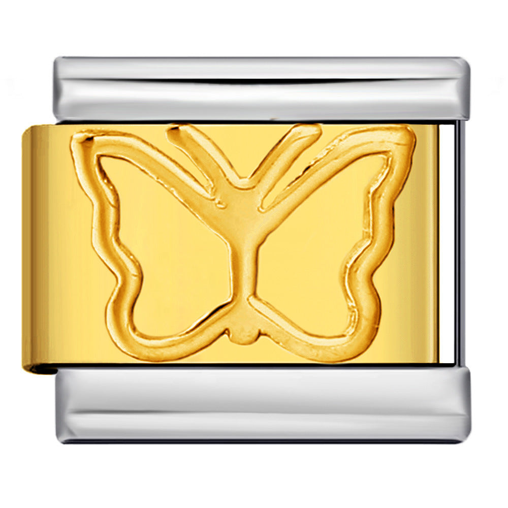 Wholesale  Italian Charm Bracelet 9mm DIY Gold and silver stamping Creative Stainless Steel Composable Bracelet