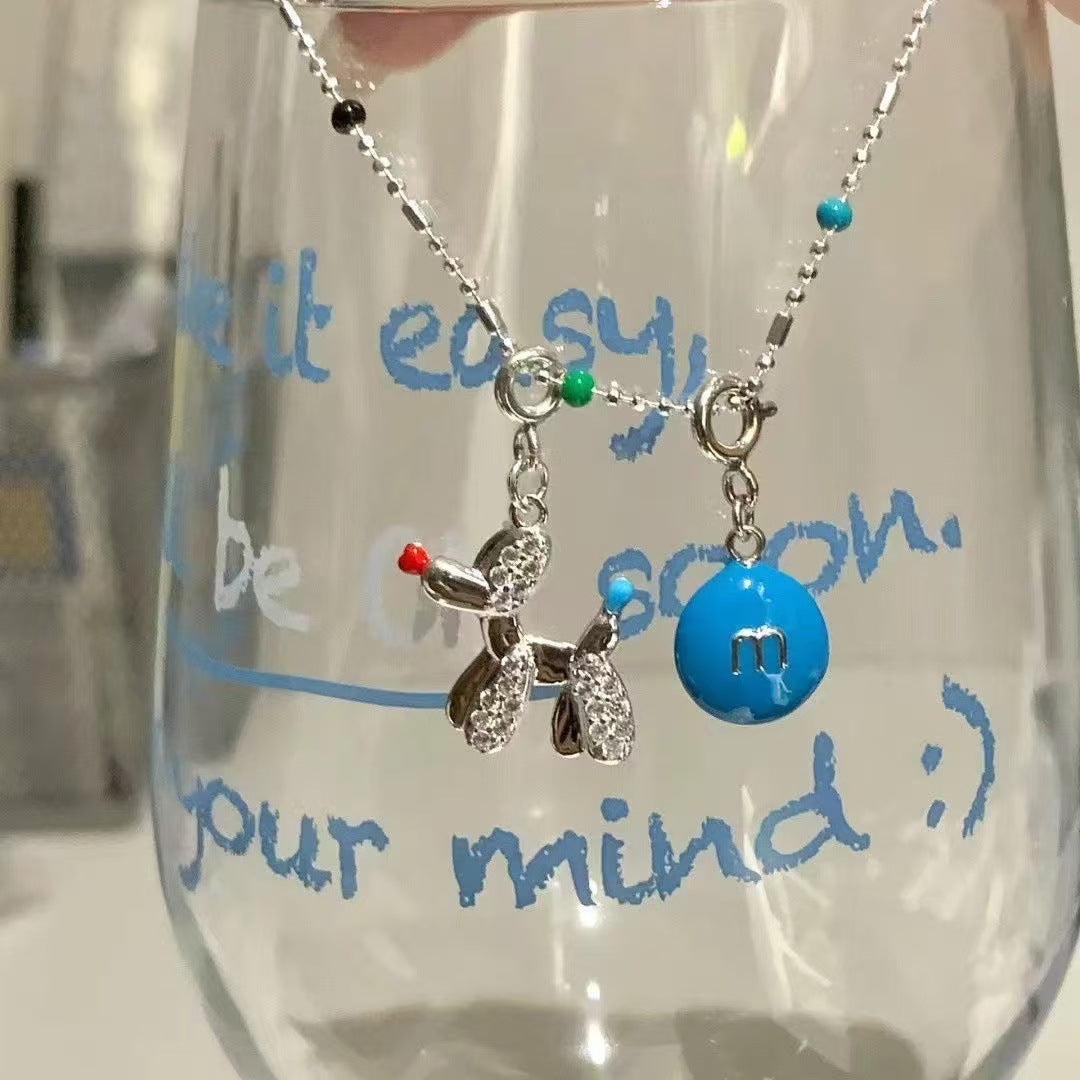 Wholesale White Snowman Button Necklace Christmas Sweater Chain