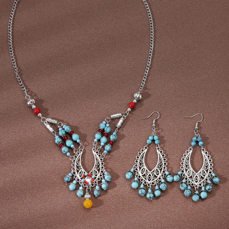 Wholesale Ethnic Style Forehead Ornaments Retro Necklace Earrings ACC-NE-Gumi003