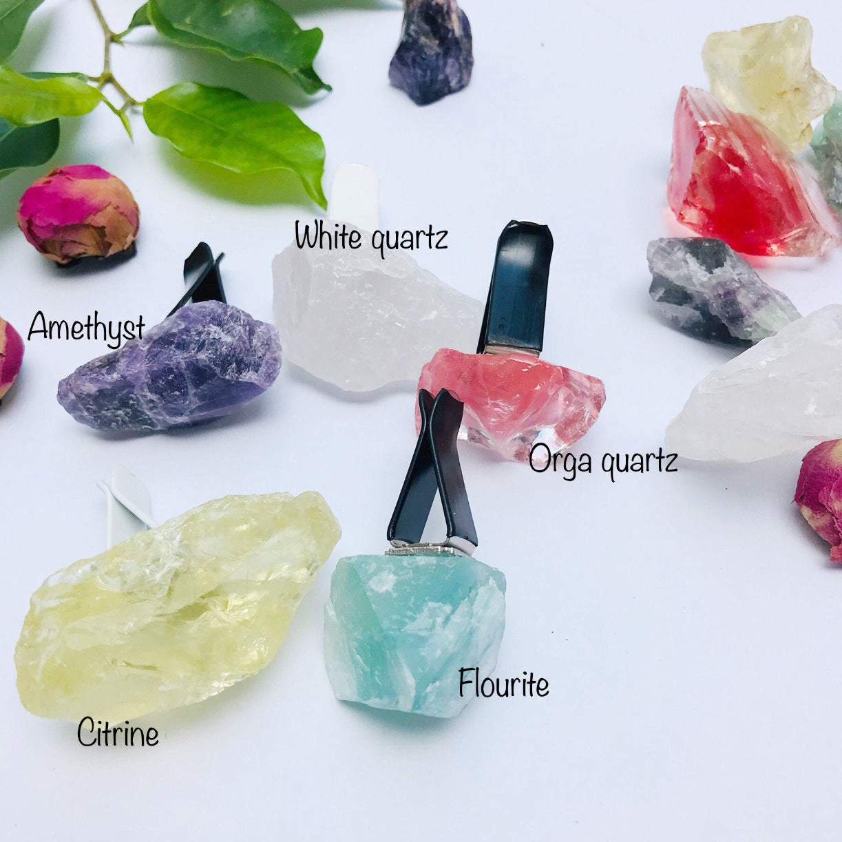 Wholesale Natural Amethyst Rose Quartz Car Air Vent Decoration Car Accessories ACC-CA-RongGuan001