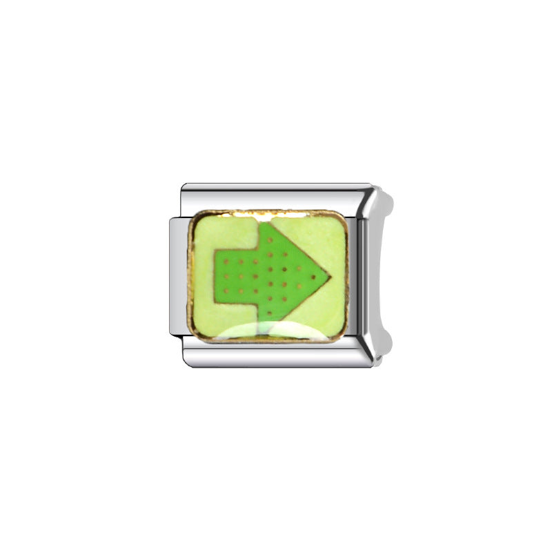 Wholesale Italian Charm Bracelet 9mm DIY Splicing Removable Creative Pattern Stainless Steel Composable Bracelet