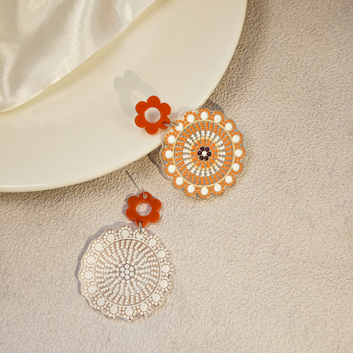 Wholesale Bohemian Style Retro Flower Acrylic Earrings