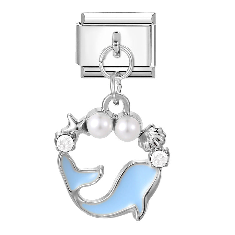 Wholesale Italian Charm Bracelet 9mm DIY  Fresh and Exquisite   Stainless Steel Composable Bracelet